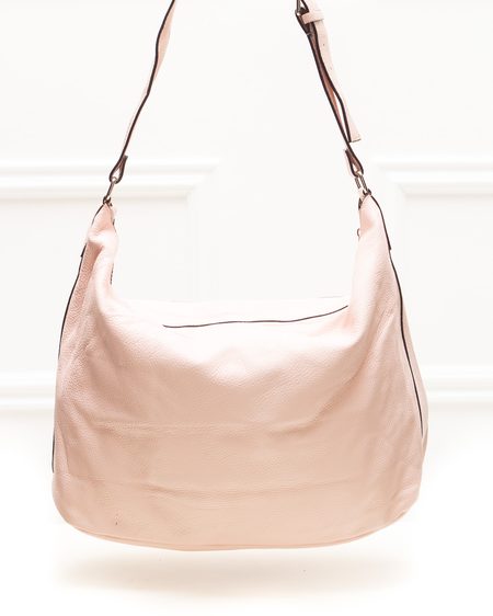 Dámska kožená kabelka dlhé ucho - svetlo ružová -
