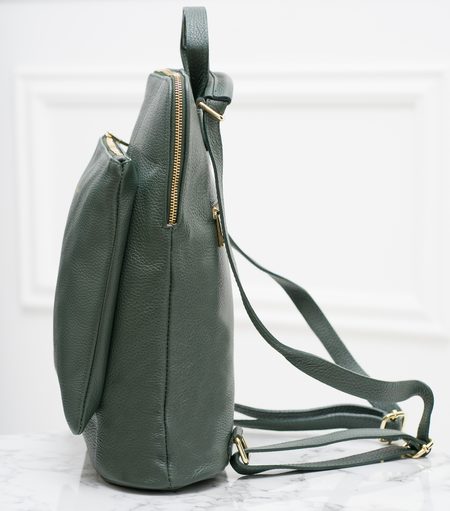 Mochila de mujer de cuero genuino Glamorous by GLAM - Verde -