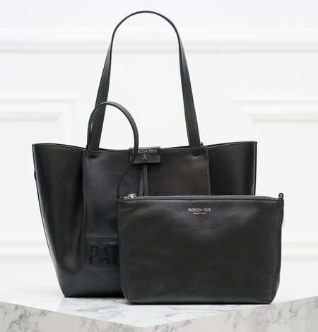 Bolso de hombro de cuero para mujer PATRIZIA PEPE - Negro -