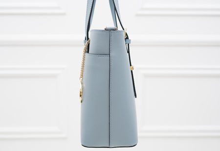 Dámská kožená kabelka s jednou přezkou na straně matná - světle modrá -