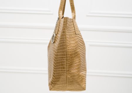 Real leather shopper bag Glamorous by GLAM - Beige -