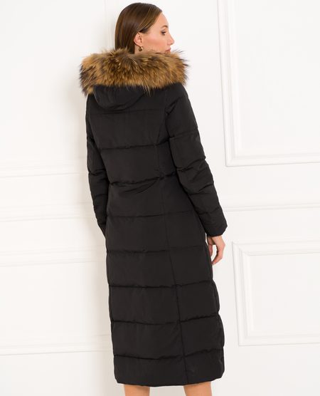 Winter jacket with real fox fur Due Linee - Black -