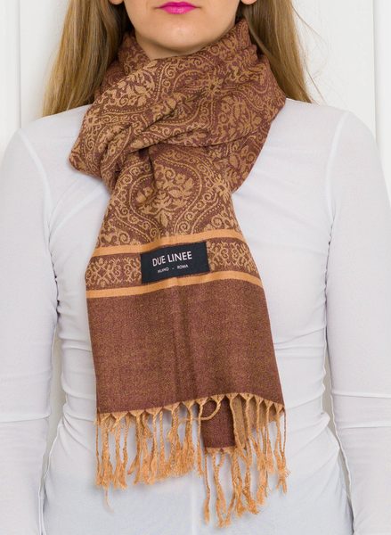 Foulard donna Due Linee - Marrone -