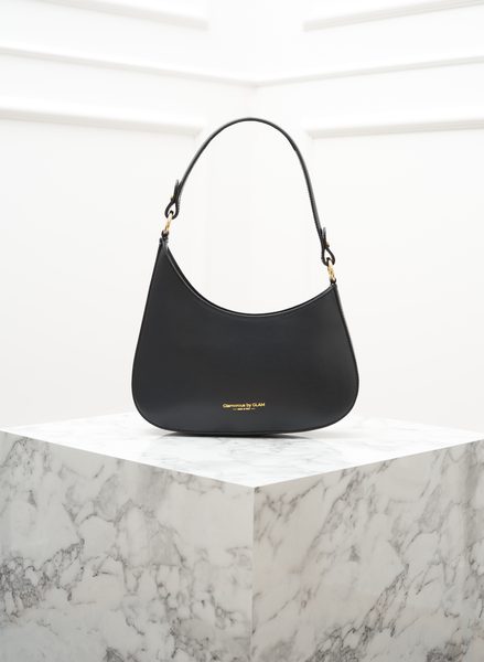 Kožená kabelka ražená černá -