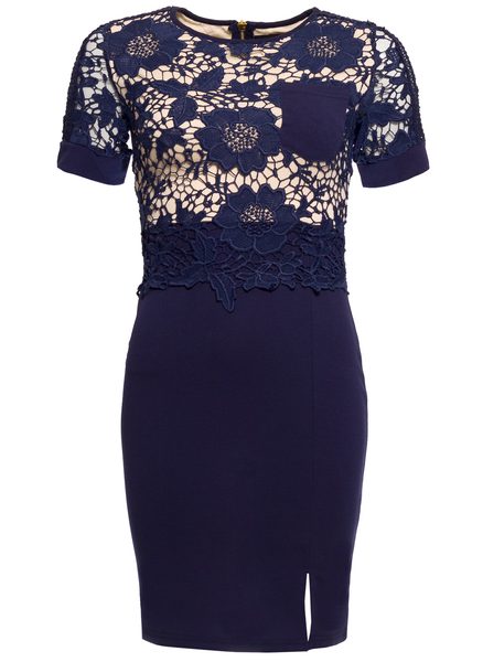 Vestido de encaje de mujer Due Linee - Azul oscuro -