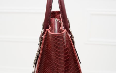 Bolso de cuero de mano para mujer Glamorous by GLAM - Borgoña -