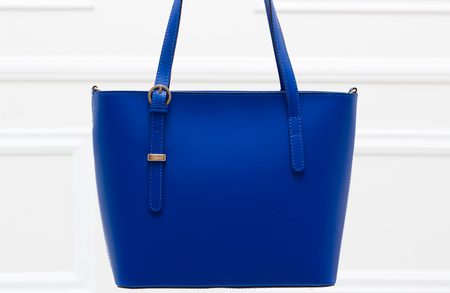 Dámská kožená kabelka s jednou přezkou na straně matná - královsky modrá -