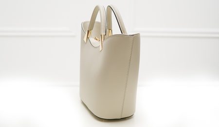 Kožená elegantní kabelka malá - béžová -