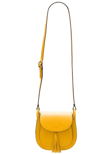 Real leather crossbody bag Glamorous by GLAM - Yellow -