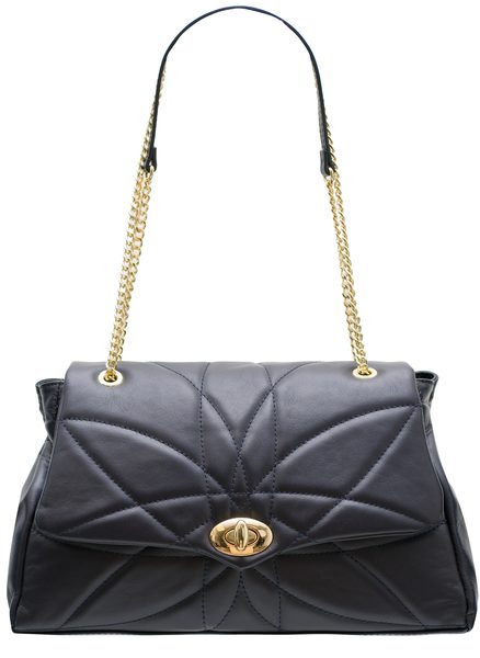 Real leather shoulder bag Glamorous by GLAM - Dark blue -