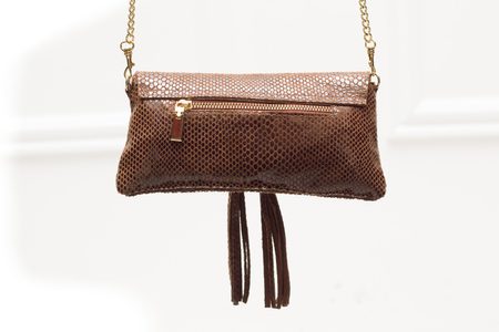 Real leather clutch Glamorous by GLAM - Brown -