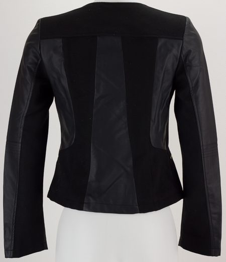 Jarní dámská koženková bunda - černá -