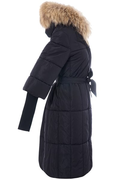 Winter jacket with real fox fur Due Linee - Black -