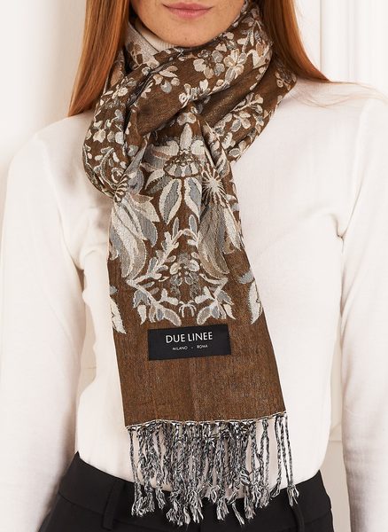Scarf Due Linee - Brown -