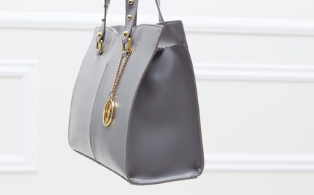 Real leather shoulder bag Glamorous by GLAM - Grey -