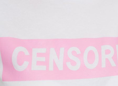 Dámske crop tričko Censored bielej -