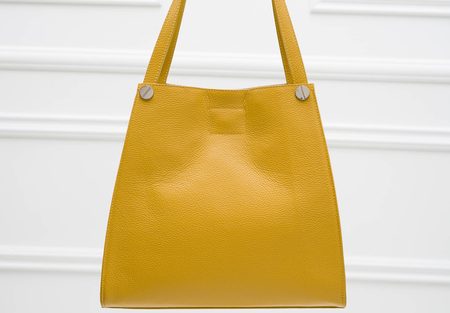 Real leather shoulder bag Glamorous by GLAM - Yellow -