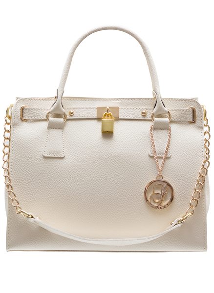 Borsa a mano da donna in pelle Glamorous by GLAM - Beige -