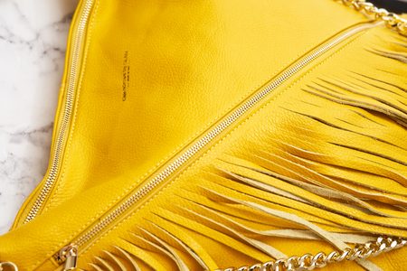 Real leather shoulder bag Glamorous by GLAM - Yellow -