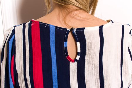 Dámská halenka s pruhy - 3/4 rukávy - modrá -