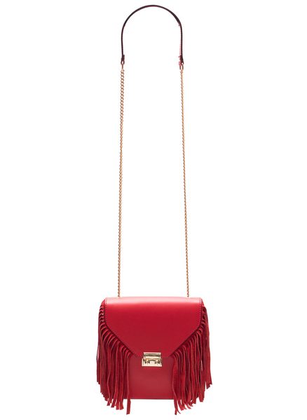 Damska skórzana crossbody torebka Glamorous by GLAM - czerwony -