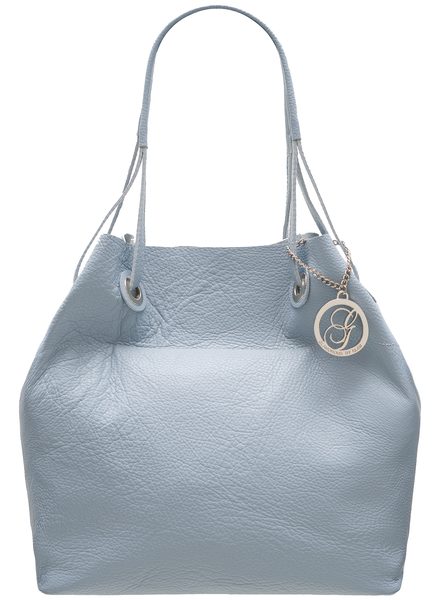 Dámska kožená kabelka cez rameno ANTONIA - svetlo modrá -