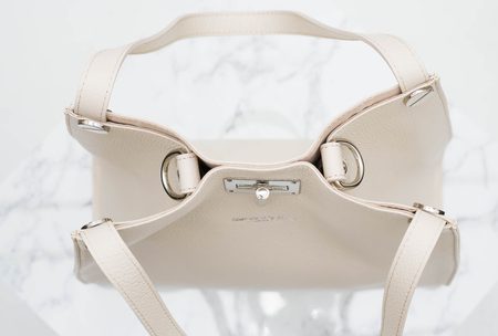 Real leather shoulder bag Glamorous by GLAM - Beige -