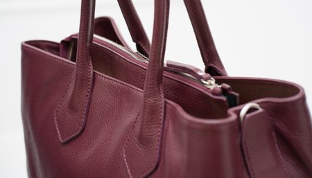 Real leather handbag Glamorous by GLAM - Wine -