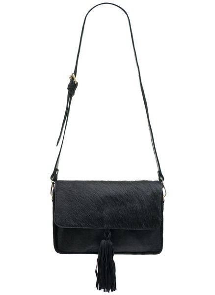 Bolso de cuero crossbody para mujer Due Linee - Negro -