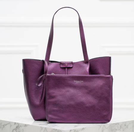 Real leather shoulder bag PATRIZIA PEPE - Violet -