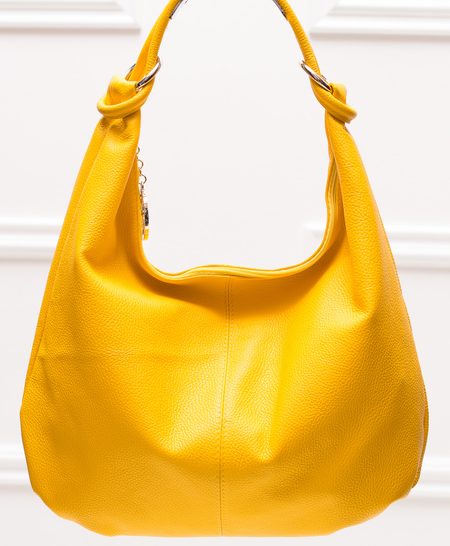 Real leather shoulder bag Glamorous by GLAM - Yellow -