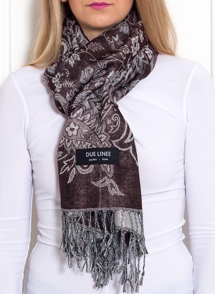 Foulard donna Due Linee - Marrone -