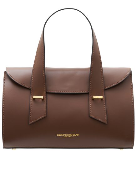 Kožená kabelka do ruky hnědá -