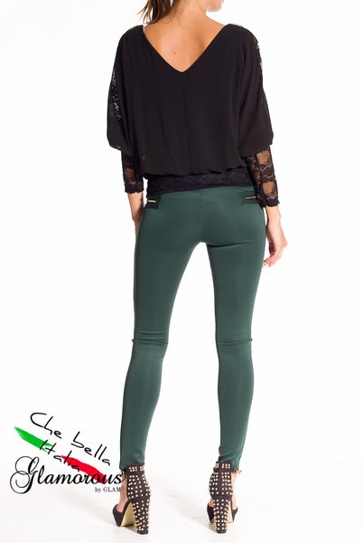 Halenka s krajkou-černá -