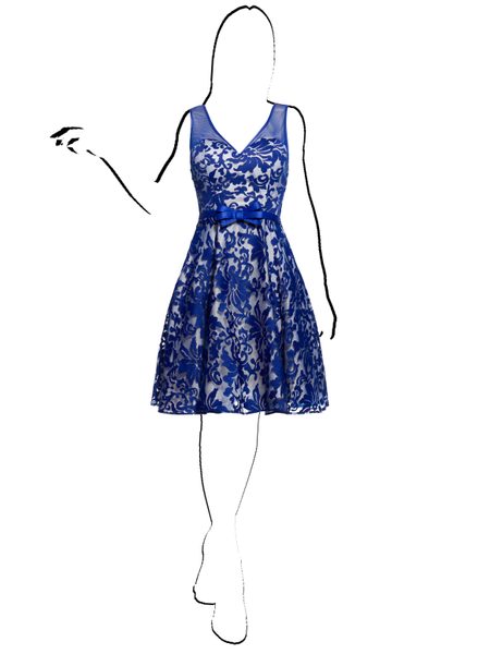 Lace dress Due Linee - Blue -