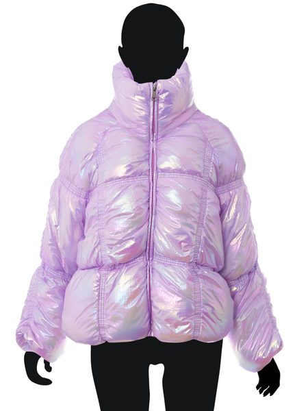 Dámská zimní bunda perleťová fialová -