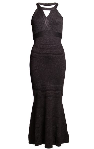 Vestido largo de mujer Due Linee - Negro -