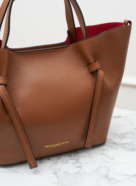 Real leather handbag Glamorous by GLAM - Brown -