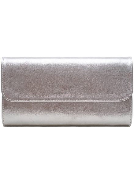 Real leather clutch Glamorous by GLAM - Silver -