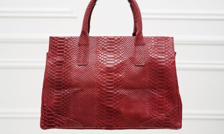 Bolso de cuero de mano para mujer Glamorous by GLAM - Borgoña -