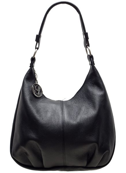 Kožená kabelka vak černá -