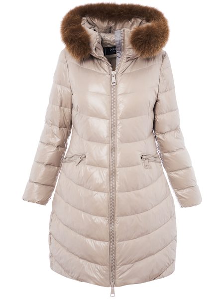 Winter jacket with real fox fur Due Linee - Beige -