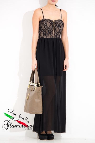 Dámská kožená kabelka se zipem - béžová -