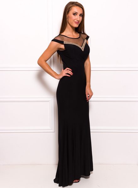 Vestido largo de mujer Due Linee - Negro -