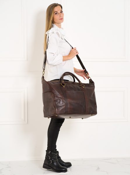 Real leather travel duffel bag Glamorous by GLAM Santa Croce - Brown -