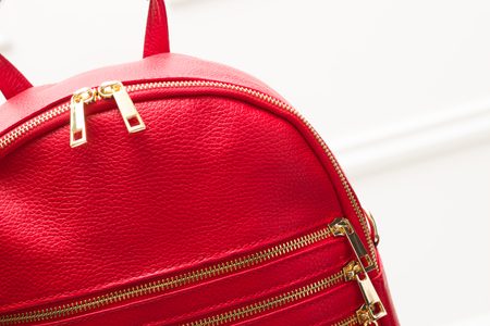 Women's real leather backpack Glamorous by GLAM - Red -