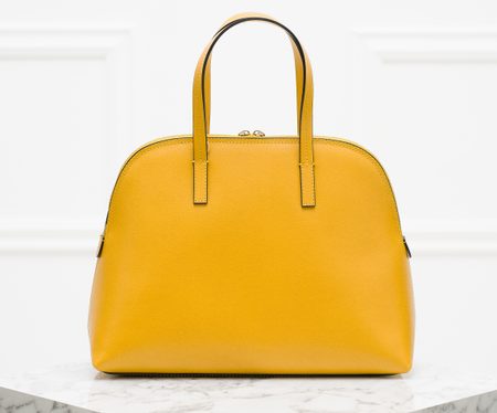 Real leather handbag Glamorous by GLAM - Yellow -