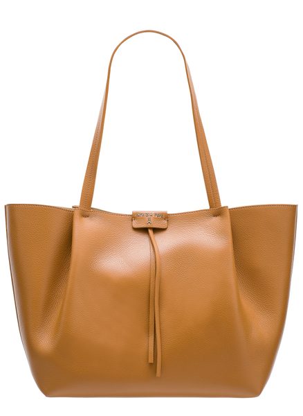 Real leather shoulder bag PATRIZIA PEPE - Beige -