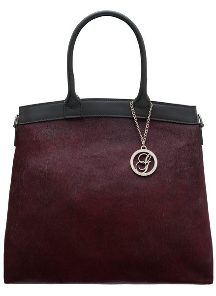 Bolso de cuero de mano para mujer Glamorous by GLAM - Borgoña -