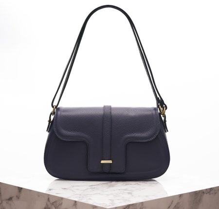 Real leather shoulder bag Glamorous by GLAM - Dark blue -